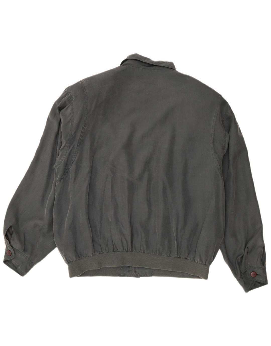Jaqueta bomber masculina vintage UK 40 grande seda cinza