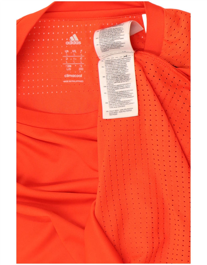 Adidas Mens Climacool Camiseta Top Grande Laranja Poliéster