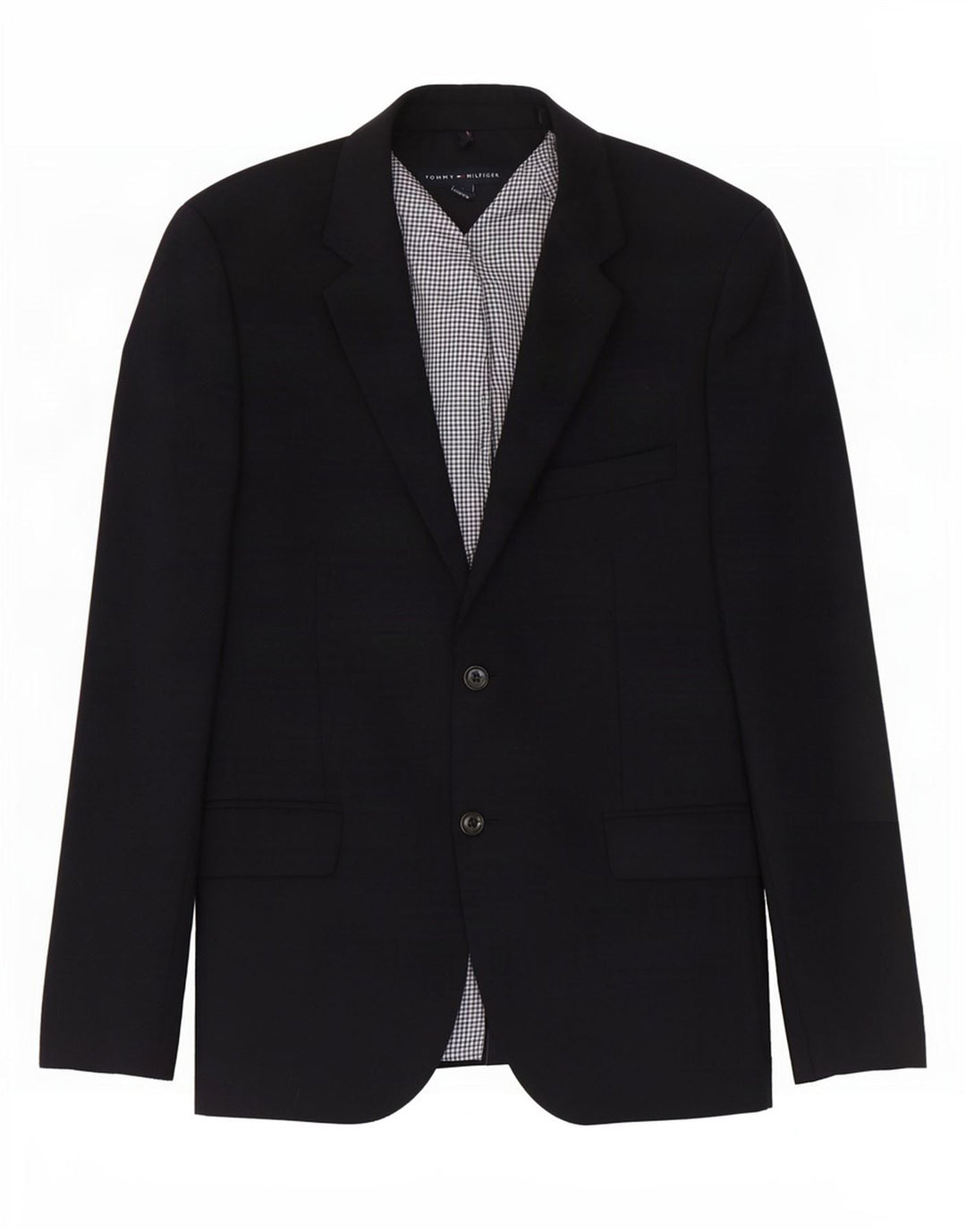 Jaqueta Blazer Masculina Tommy Hilfiger com 2 Botões Reino Unido 38 Lã Azul Marinho Médio