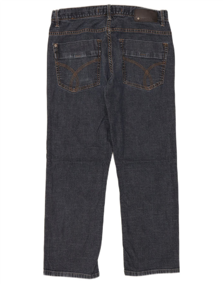 Calça jeans reta masculina Calvin Klein W32 L26 algodão azul marinho