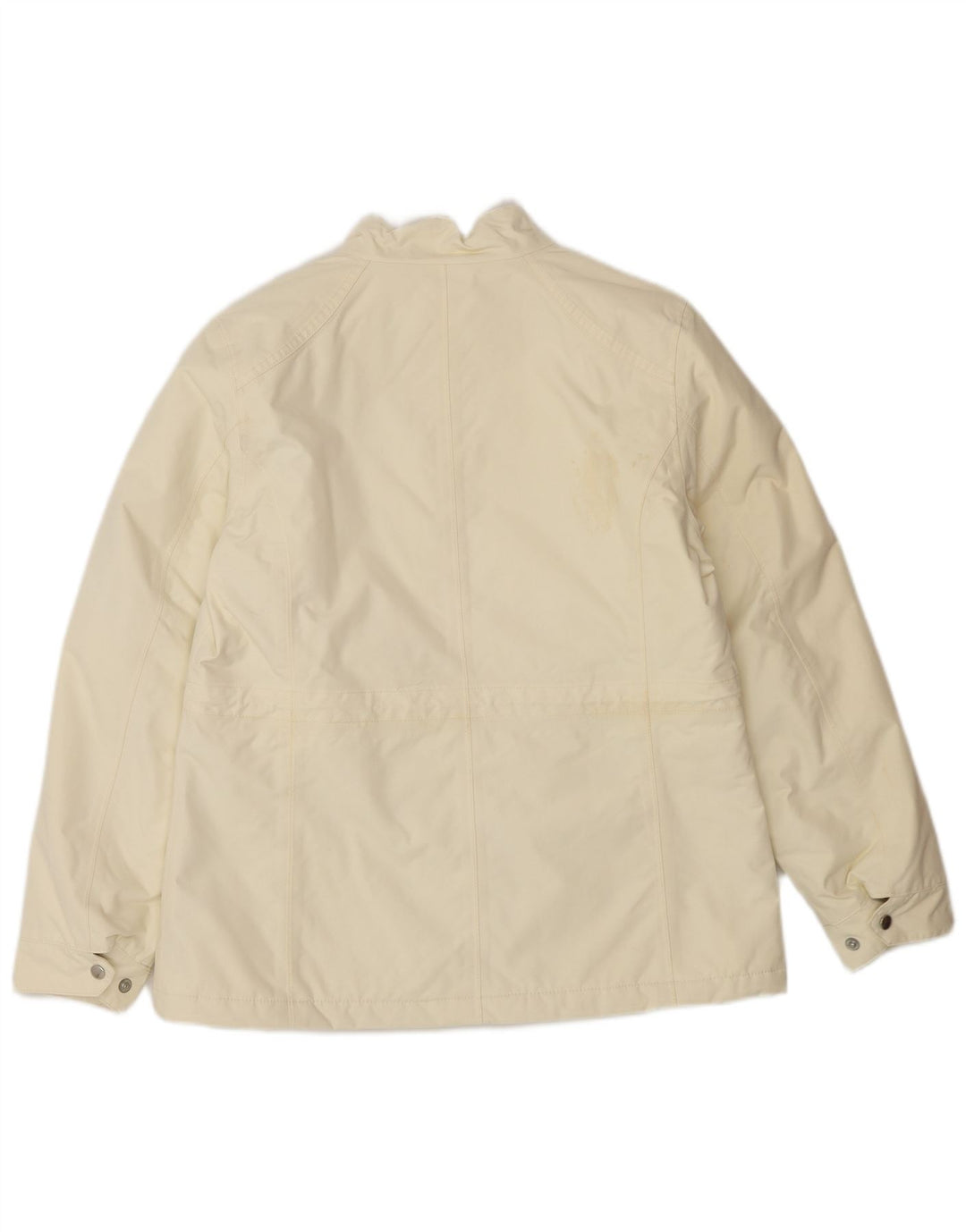 Jaqueta corta-vento feminina Lands End de grandes dimensões UK 10 pequena off white nylon