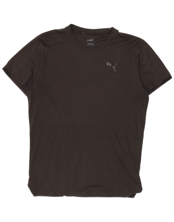 Puma Mens Graphic T-Shirt Top Pequeno Esporte Preto Poliéster