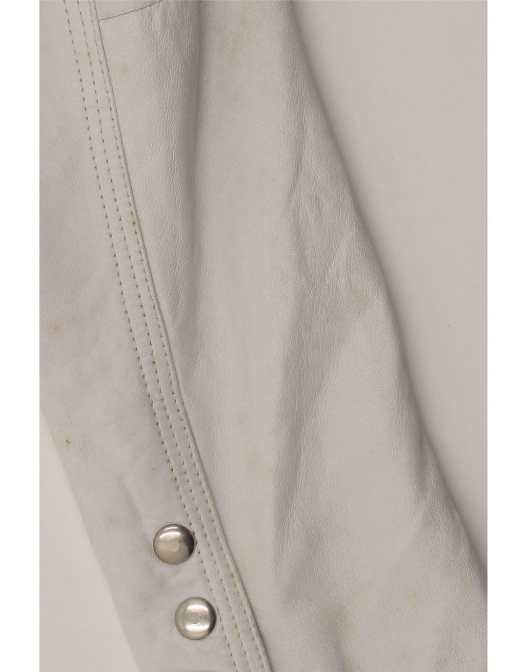 Jaqueta blazer de couro feminina vintage IT 44 couro branco médio