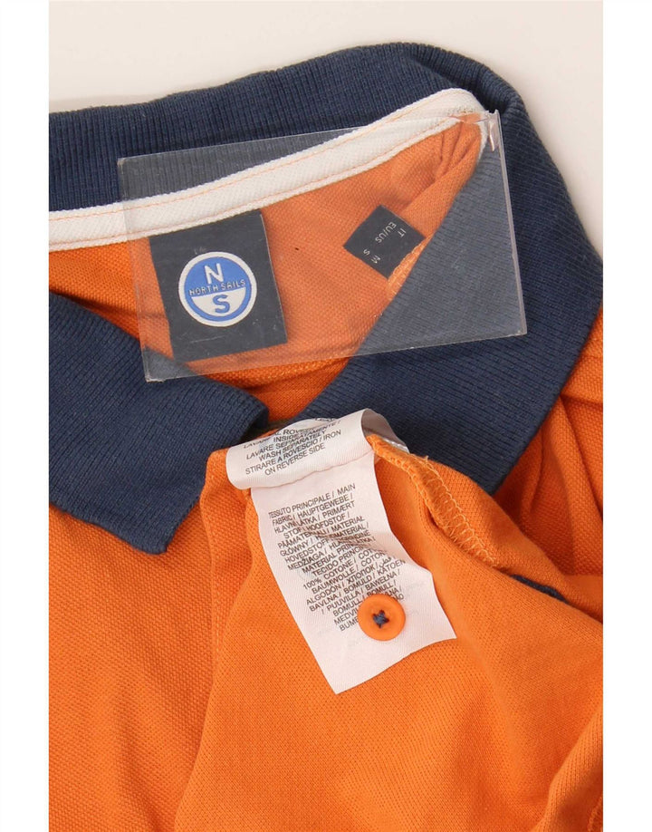 Camisa polo masculina North Sails médio laranja colorblock algodão