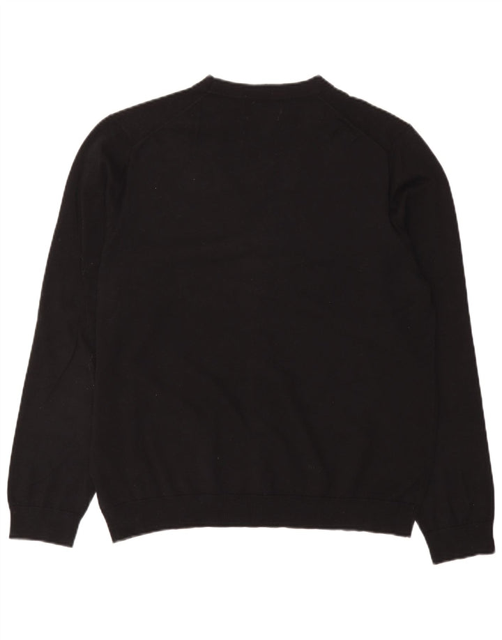 Suéter cardigã masculino Marks & Spencer grande algodão preto