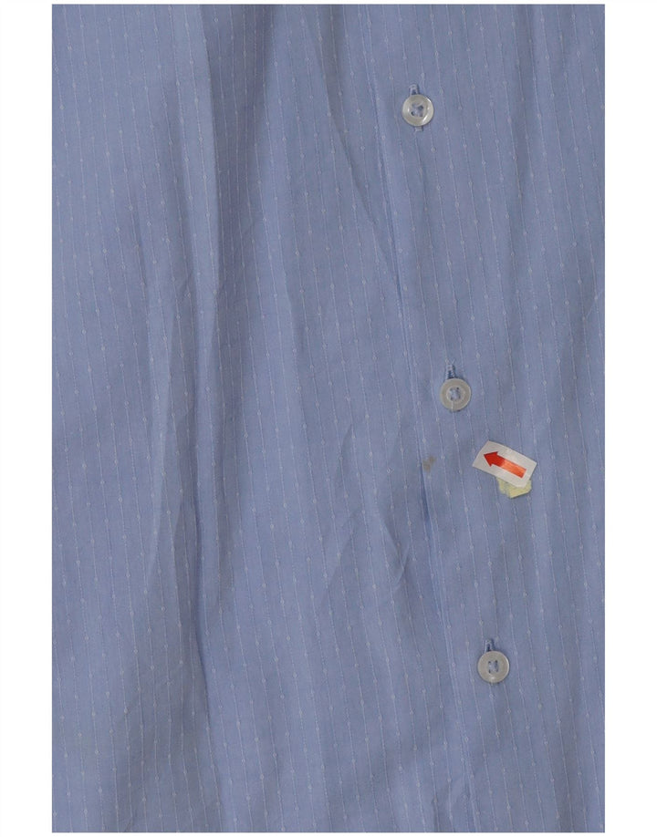 Camisa masculina BENETTON 13-14 anos 3XL algodão listrado azul