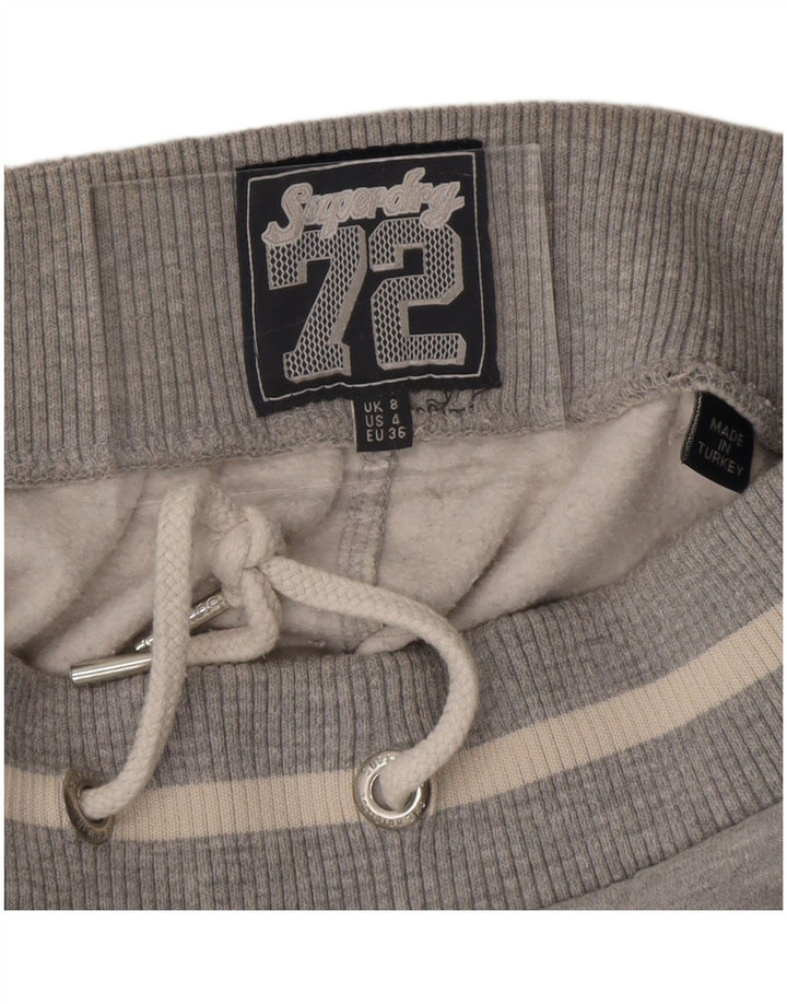 Superdry Womens Graphic Tracksuit Calças Joggers UK 8 Pequeno Cinza