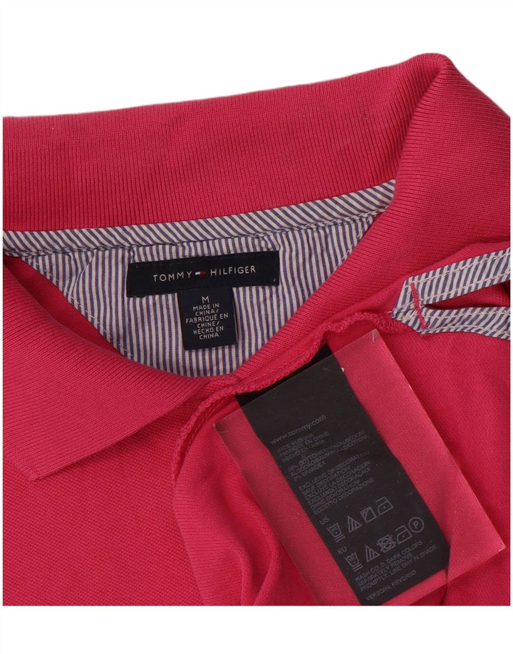 Camisa polo feminina TOMMY HILFIGER Reino Unido 14 algodão rosa médio