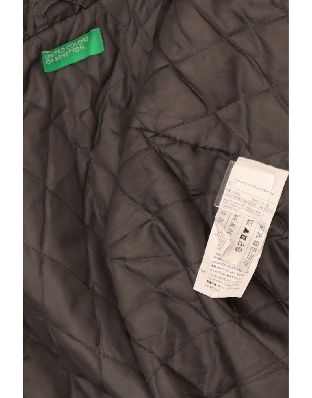 Jaqueta parka feminina com capuz Benetton Reino Unido 40 grande algodão cinza