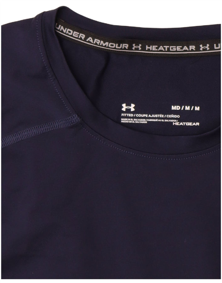 Camiseta masculina Under ARMOR Heat Gear Top Médio Sintético Azul Marinho