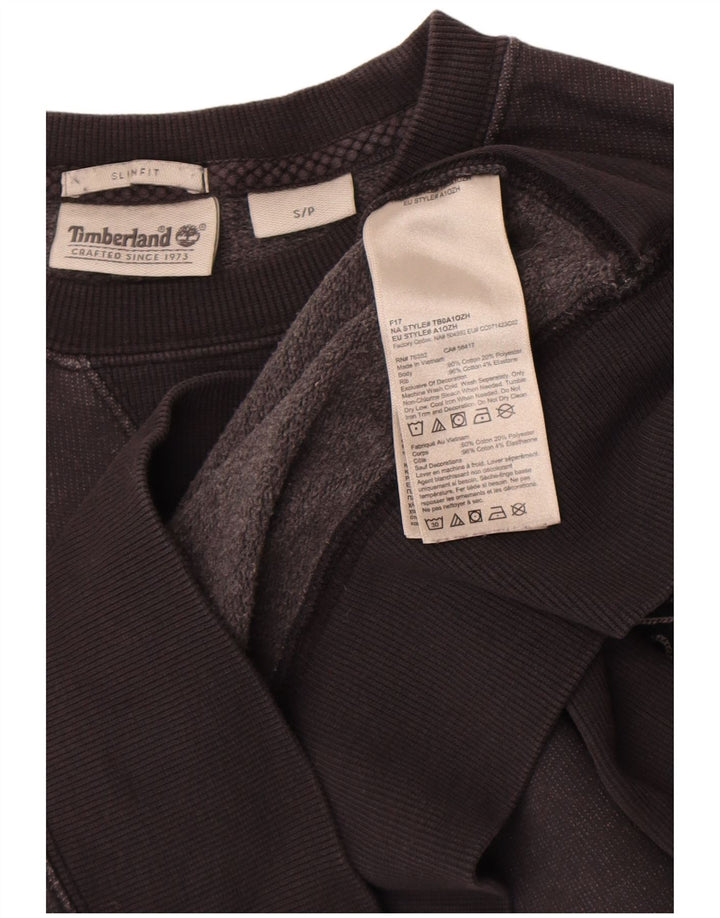 Timberland Mens Graphic Slim Fit Moletom Jumper Pequeno Algodão Preto