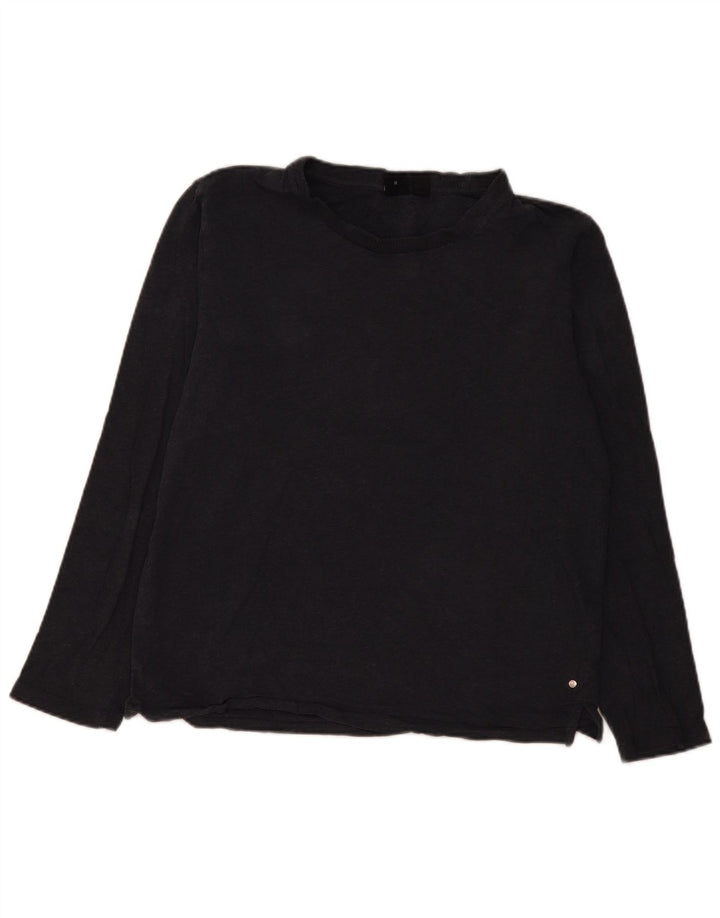 Hugo Boss Mens Top Manga Longa Cinza Médio