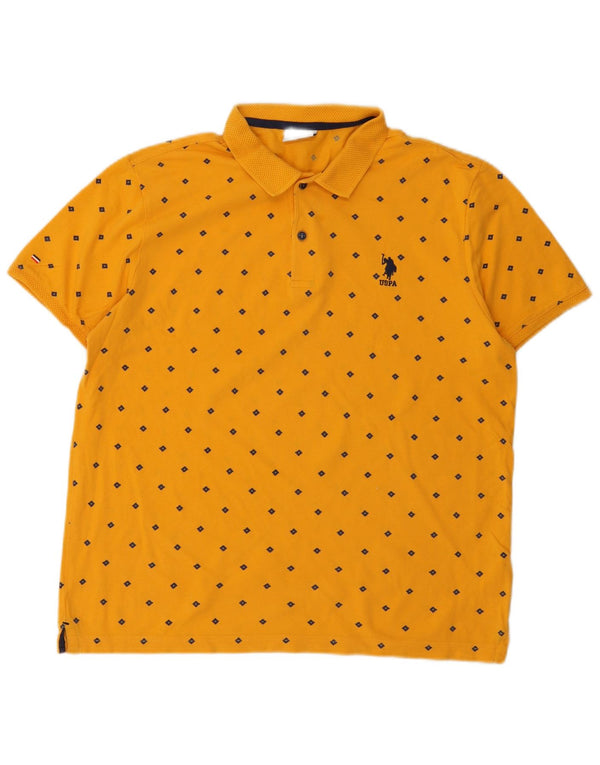 US Polo Assn. Camisa polo masculina grande algodão geométrico amarelo