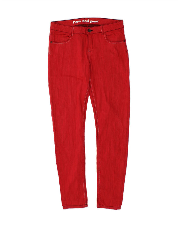 DESIGUAL Womens Slim Casual Trousers W32 L30 Red Cotton Vintage Desigual and Second-Hand Desigual from Messina Hembry 