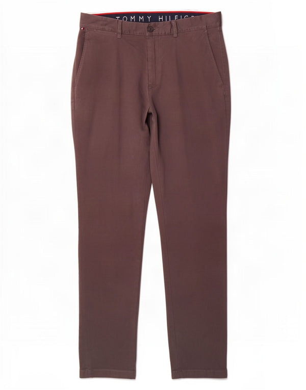 Tommy Hilfiger Mens Slim Chino Calças W31 L32 Algodão Cinza