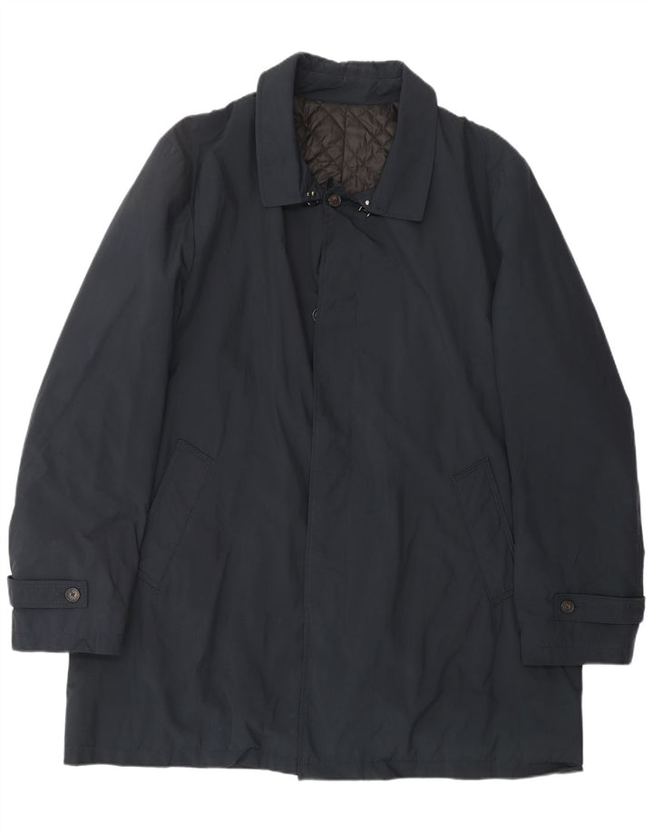 Sobretudo masculino BORSALINO IT 56 3XL azul marinho poliéster clássico