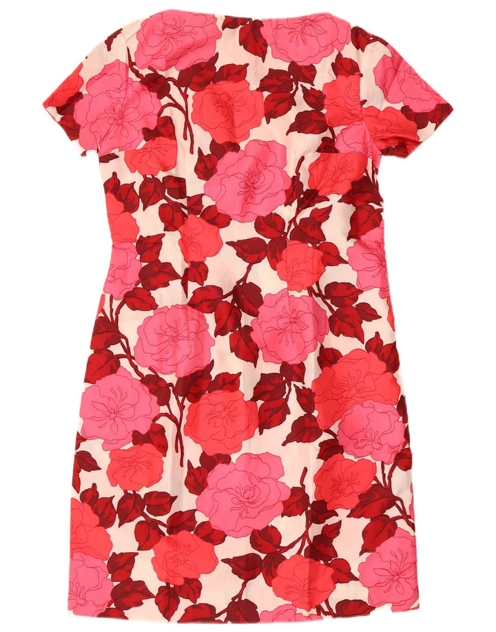 Vestido bainha feminino VINTAGE UK 12 floral vermelho médio