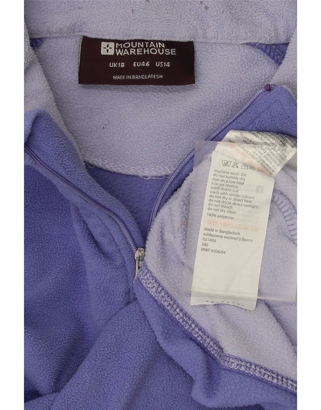 MOUNTAIN WAREHOUSE Womens Oversized Fleece Jumper UK 18 XL  Purple Vintage Mountain Warehouse and Second-Hand Mountain Warehouse from Messina Hembry 