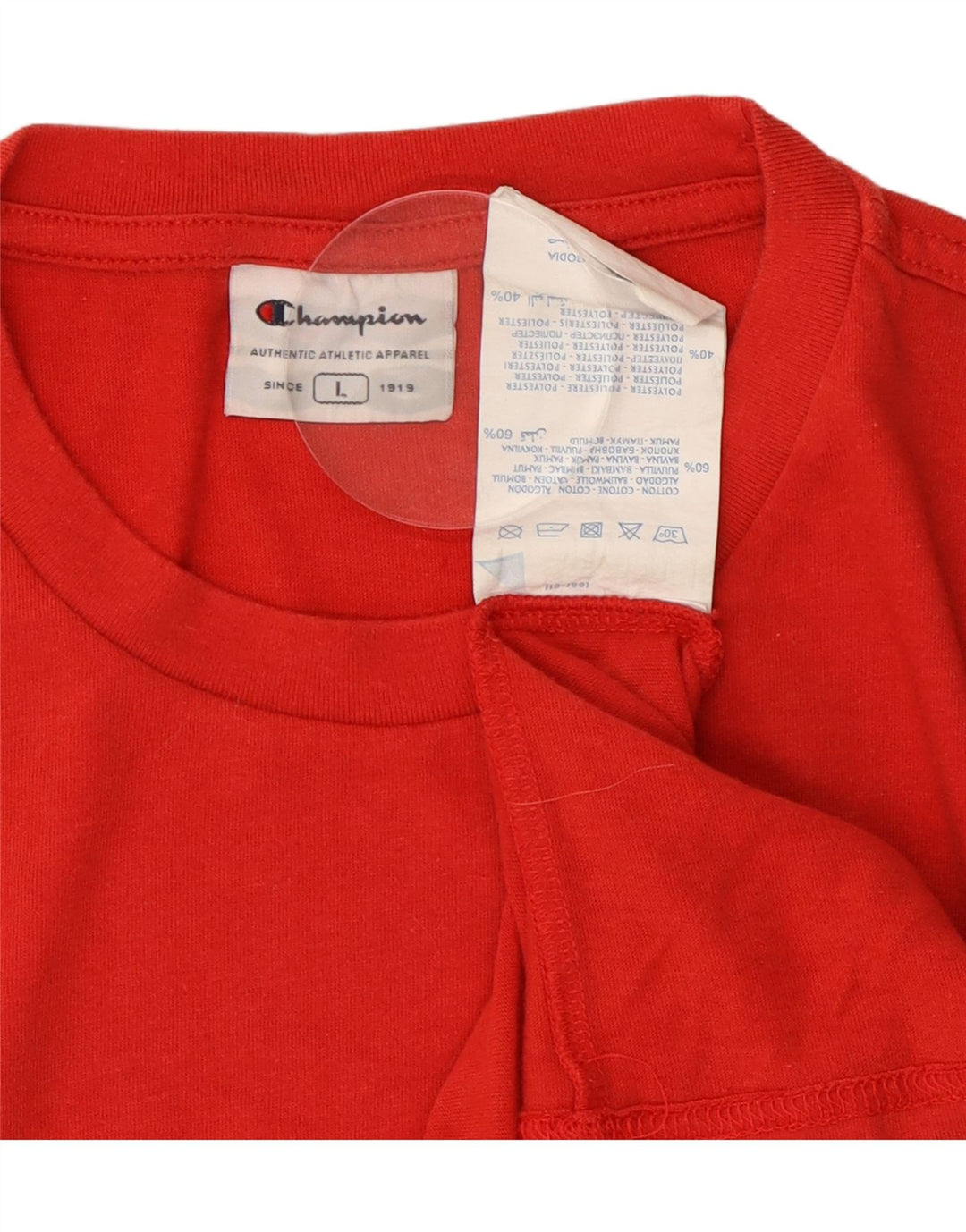 CAMPEÃO Camiseta masculina gráfica grande algodão vermelho