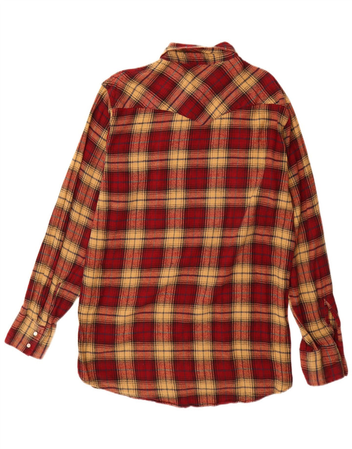 Camisa masculina de flanela Wrangler grande xadrez vermelho