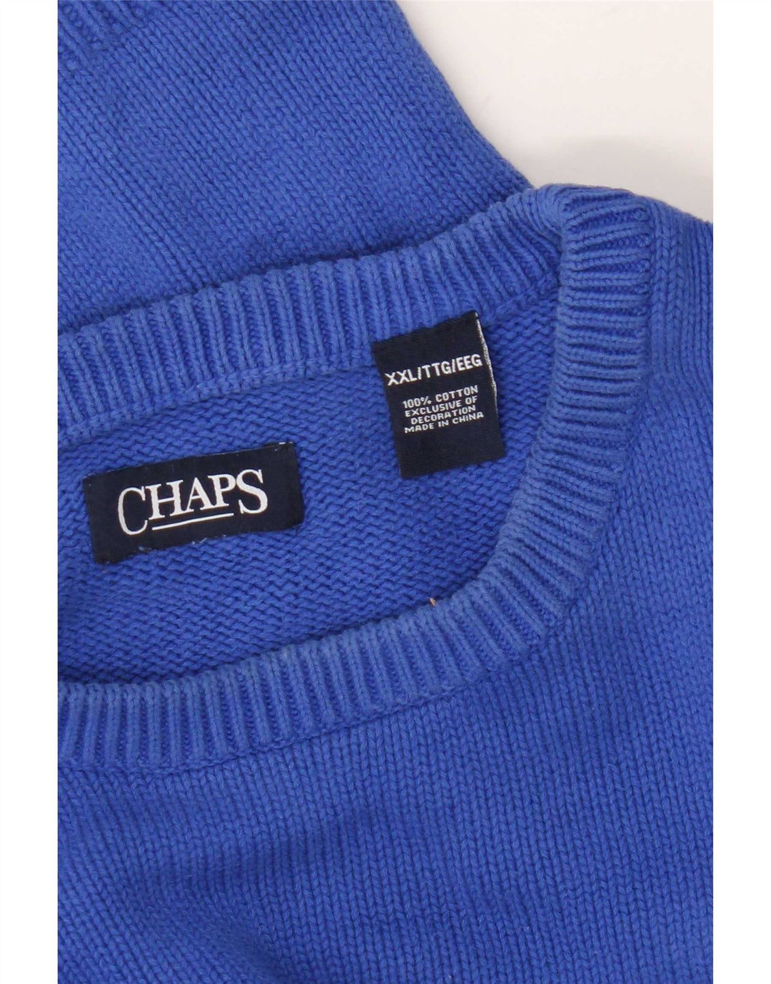 Suéter masculino Chaps com gola canoa 2XL algodão azul