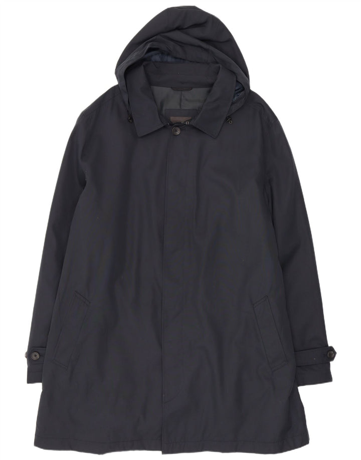 Capa de chuva masculina com capuz Marks & Spencer UK 46 3XL poliéster azul marinho