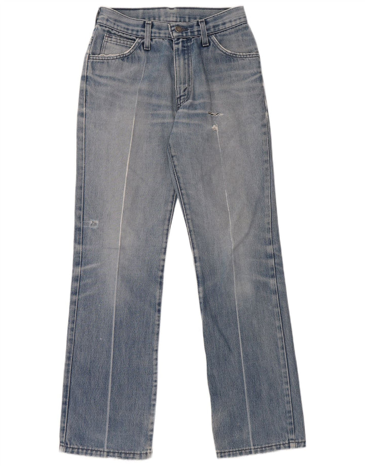 Calça jeans reta feminina Levi's desgastada W28 L32 algodão azul