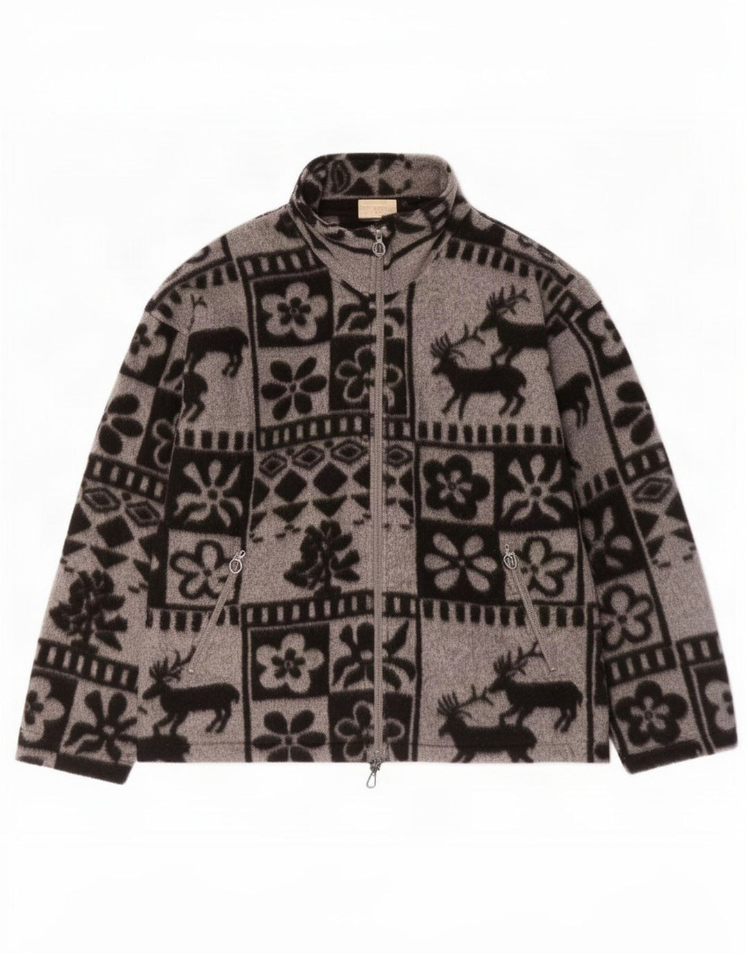 Jaqueta de lã masculina vintage UK 38 cinza médio Fair Isle