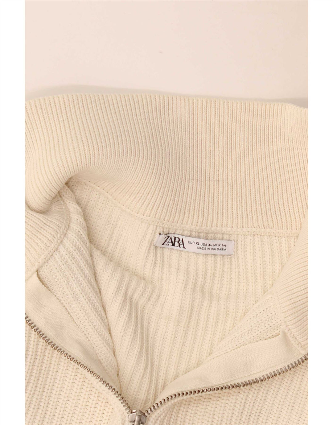Suéter masculino Zara com zíper e gola XL branco