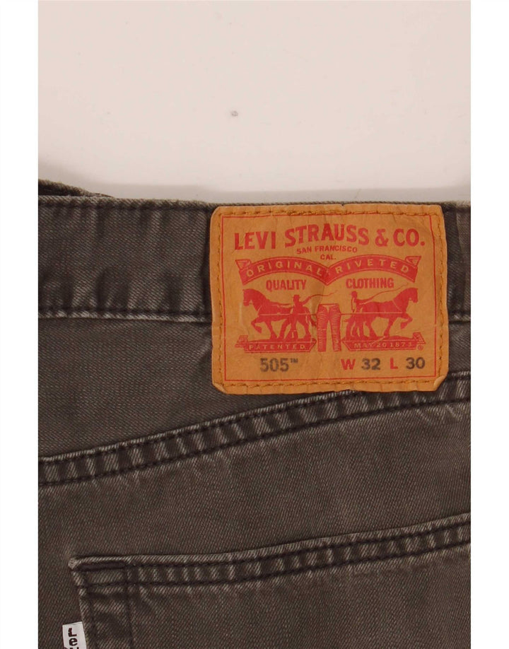 Levi's Masculino 505 Straight Jeans W32 L30 Cinza Algodão