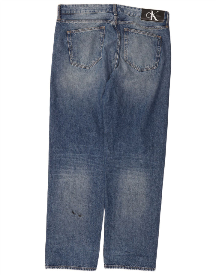 Calça jeans reta masculina Calvin Klein W33 L31 algodão azul