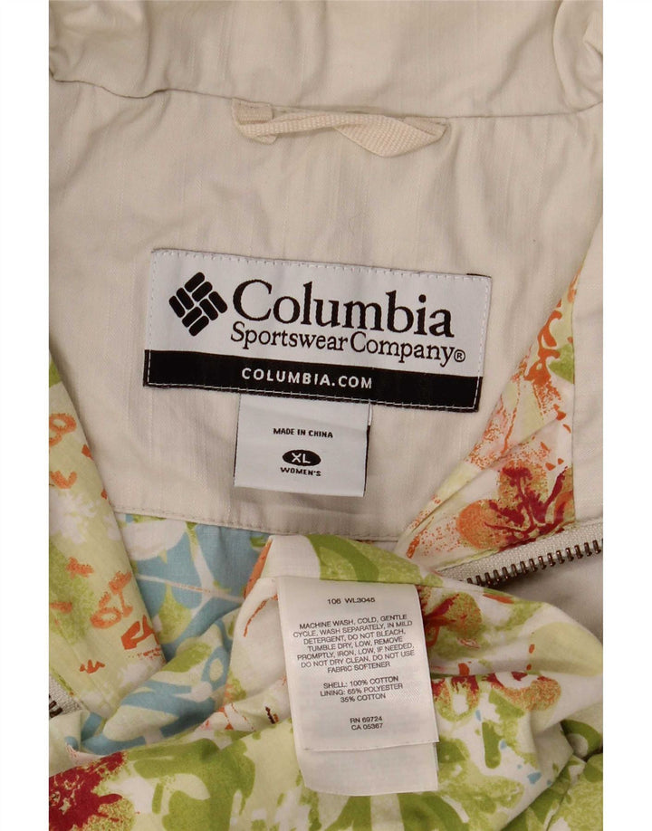 Jaqueta bomber feminina Columbia UK 18 XL algodão branco