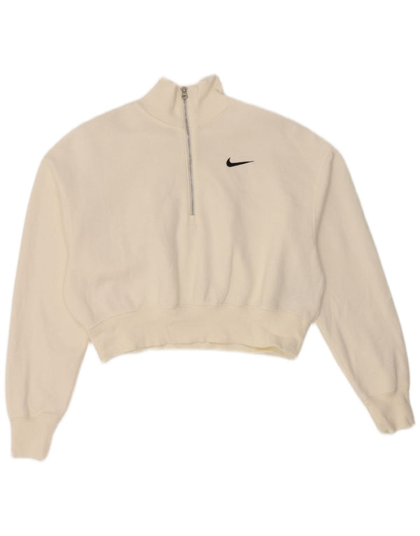Moletom Nike feminino oversized com zíper e gola alta UK 10 pequeno branco