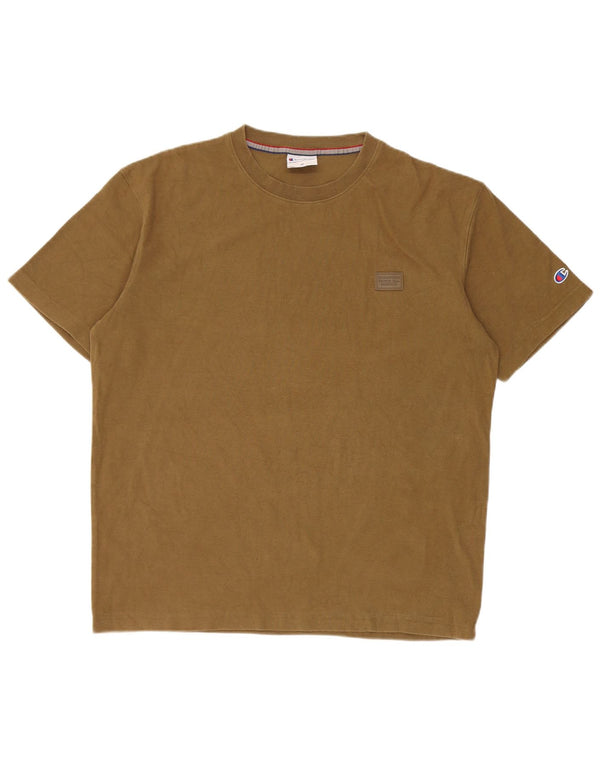 Camiseta masculina Champion de algodão cáqui médio