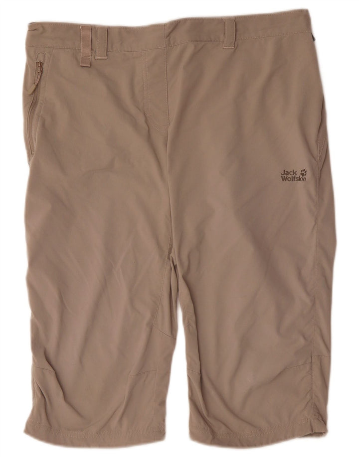 Bermuda feminina Jack Wolfskin UK 12 médio W34 cáqui poliamida