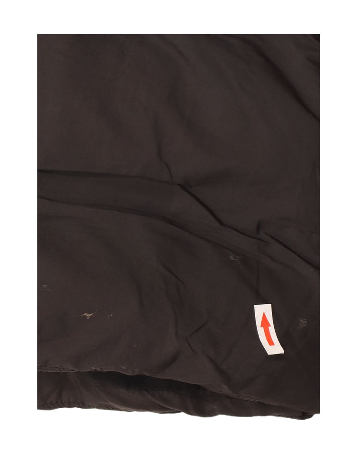 Casaco feminino acolchoado com capuz sem mangas Zara UK 14 poliéster preto médio