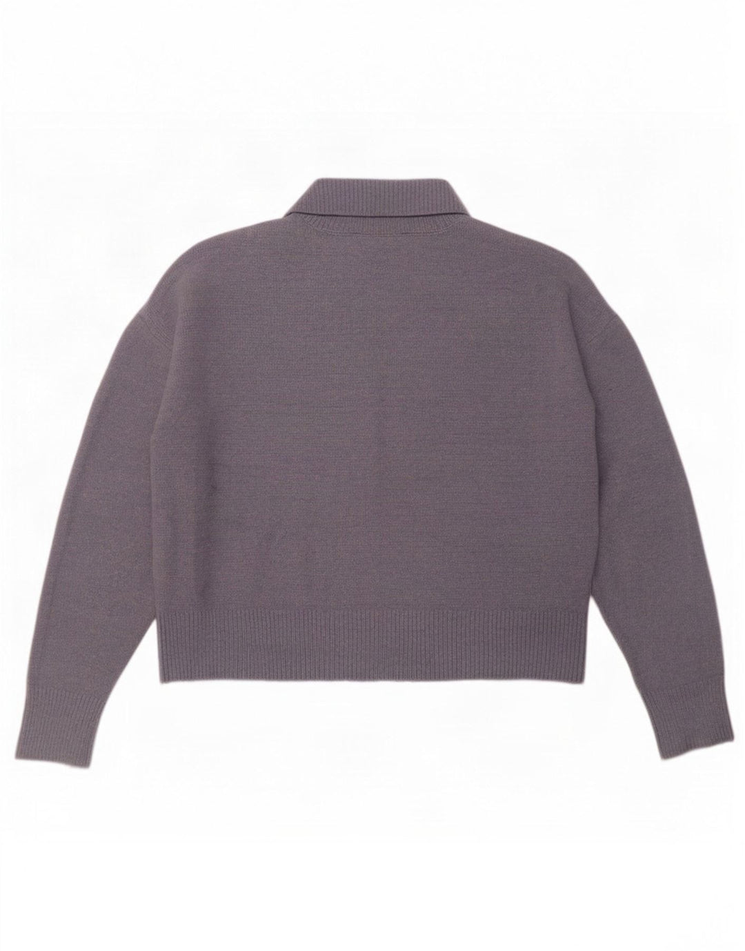 Zara Suéter feminino cropped oversized com gola redonda Reino Unido 14 azul médio