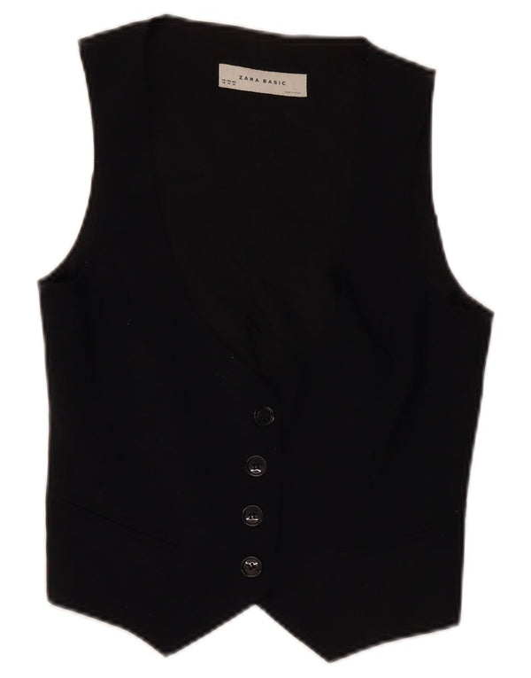 Colete feminino Zara UK 6 XS preto poliéster