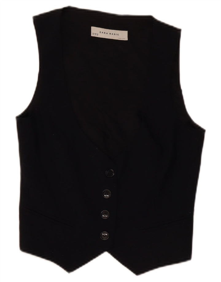 Colete feminino Zara UK 6 XS preto poliéster