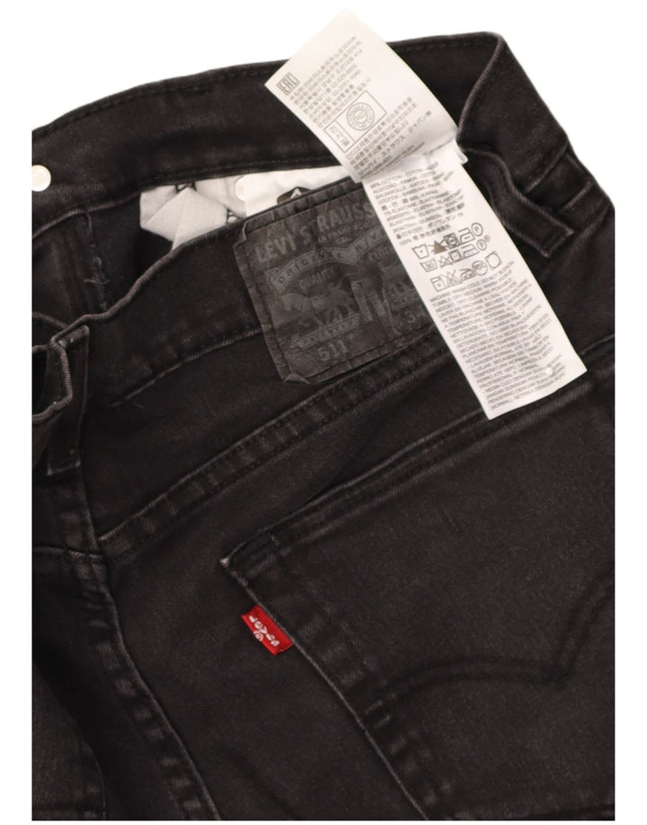 LEVI'S Feminino 511 Slim Jeans W34 L30 Algodão Preto