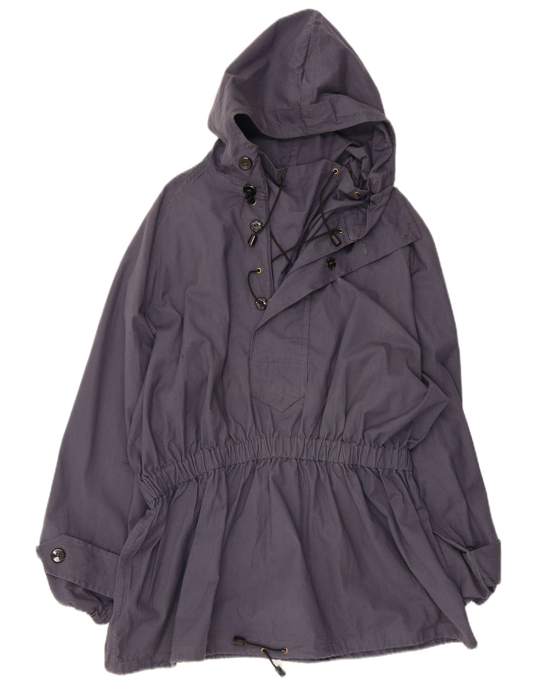 Jaqueta Anorak Vintage Feminina com Capuz IT 52 XL Azul Marinho