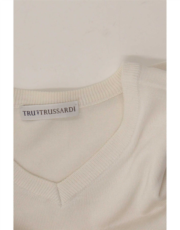 Suéter masculino Trussardi com decote em V XS branco