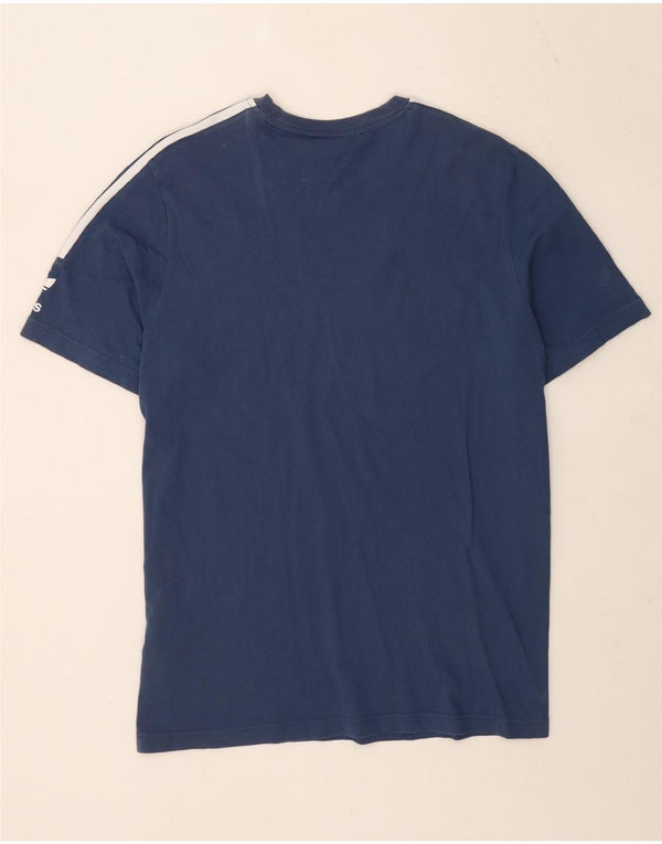 Adidas Mens Graphic T-Shirt Top XL Azul Marinho Algodão