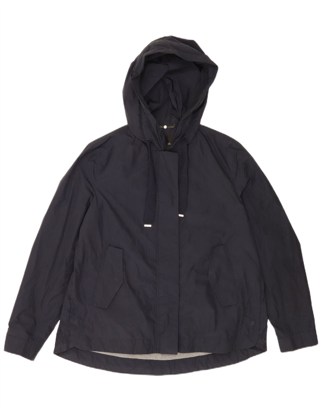 Jaqueta bomber feminina Massimo Dutti com capuz grande tamanho UK 14 azul marinho médio