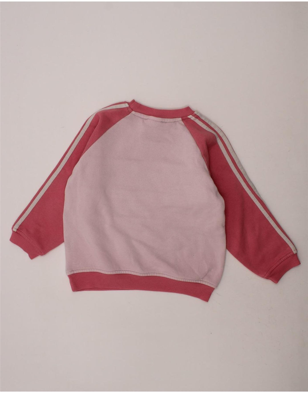 ADIDAS Girls Sweatshirt Jumper 3-4 Years Pink Colourblock Cotton Vintage Adidas and Second-Hand Adidas from Messina Hembry 