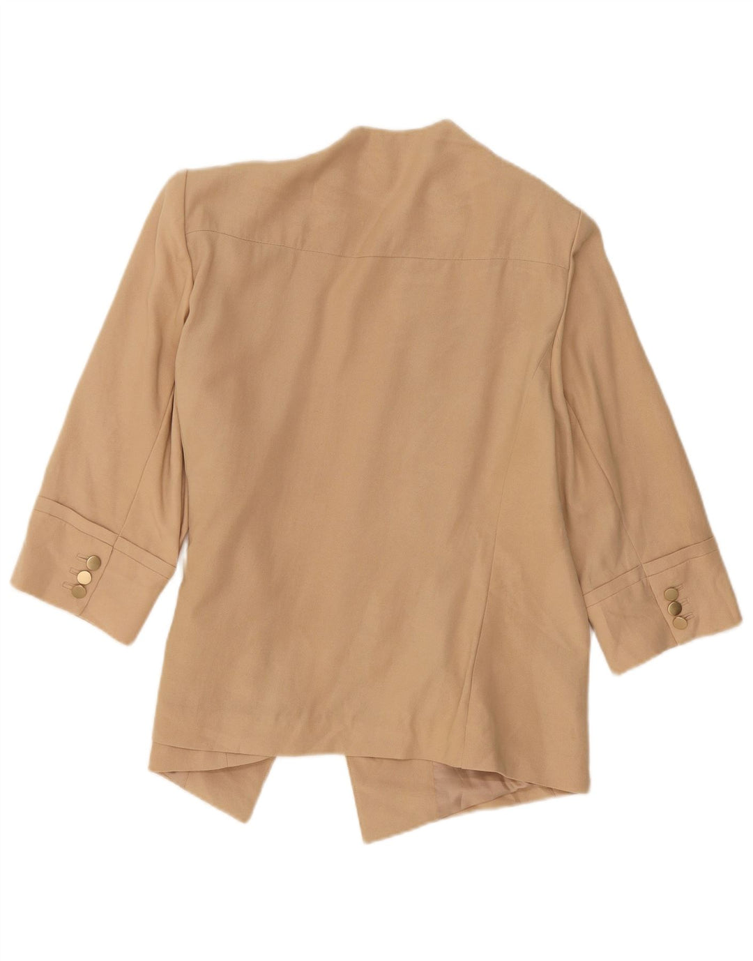 Jaqueta blazer feminina Marks & Spencer manga 3/4 aberta Reino Unido 20 2XL bege