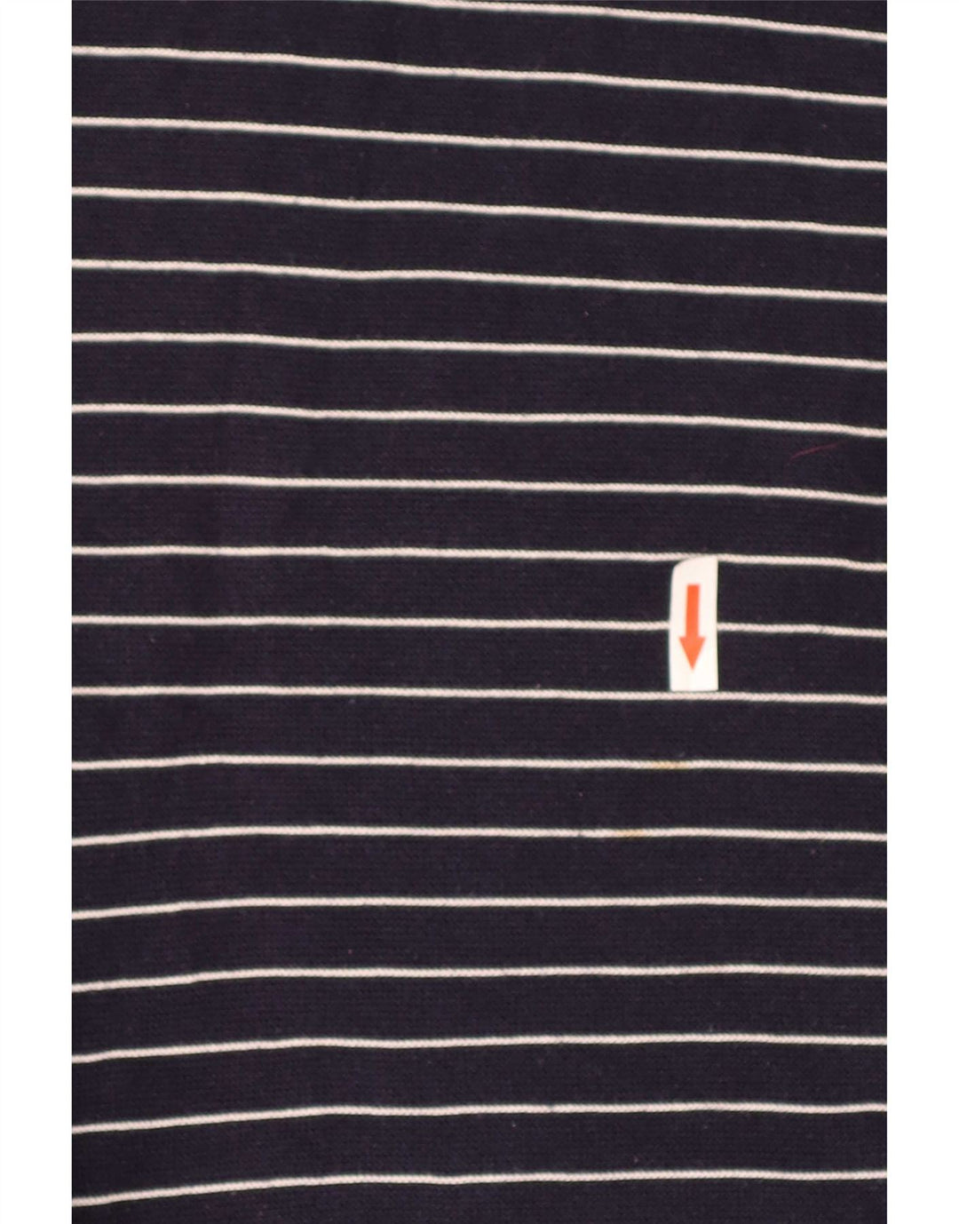 Suéter masculino Lacoste com decote em V tamanho 4 médio azul marinho listrado