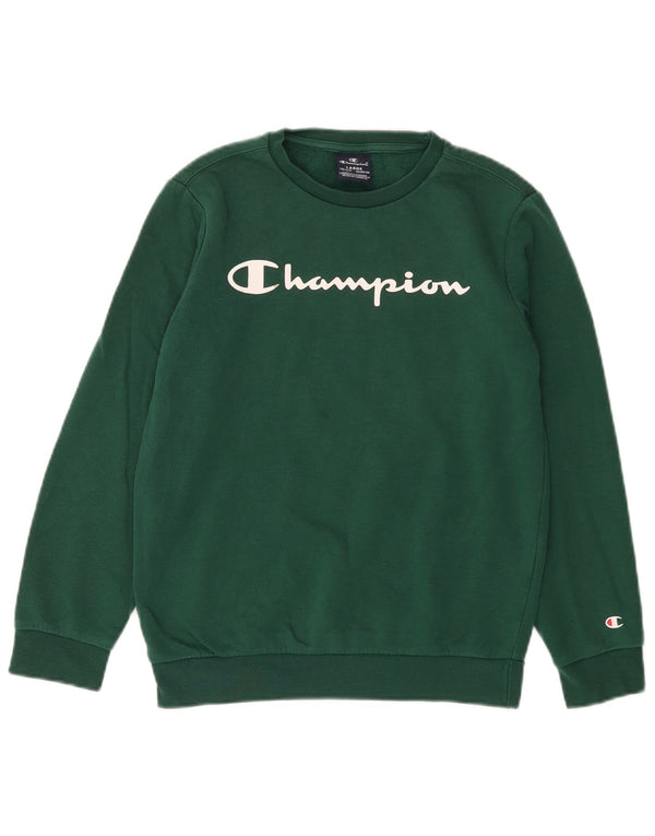 CHAMPION Boys Graphic Sweatshirt Jumper 11-12 Anos Verde