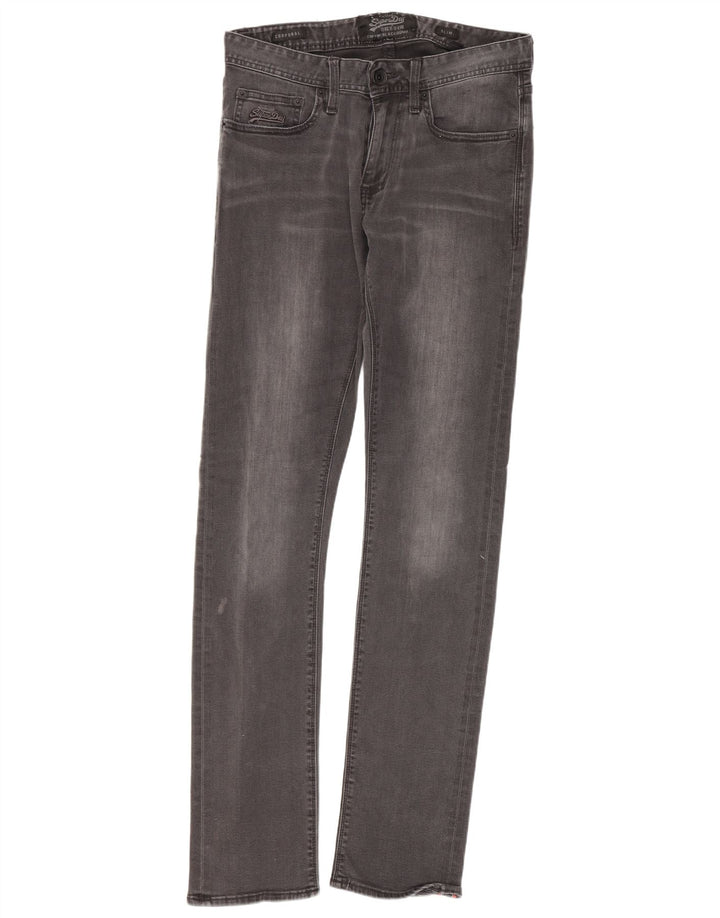 Superdry Mens Slim Jeans W29 L32 Cinza Algodão