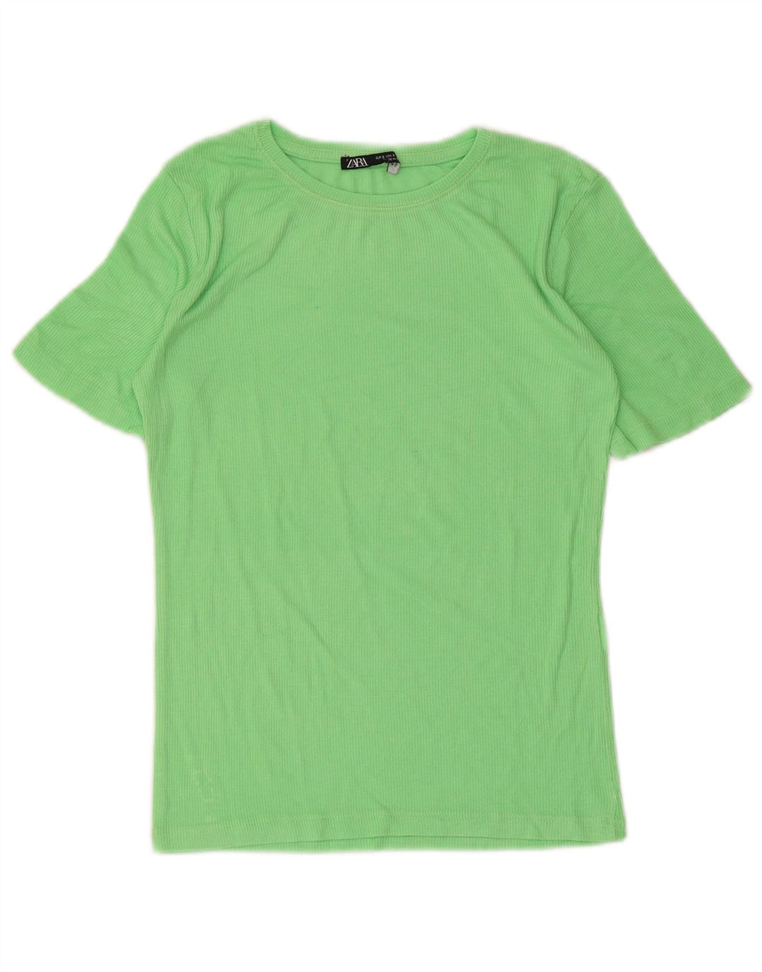 Camiseta feminina Zara UK 8 pequena verde